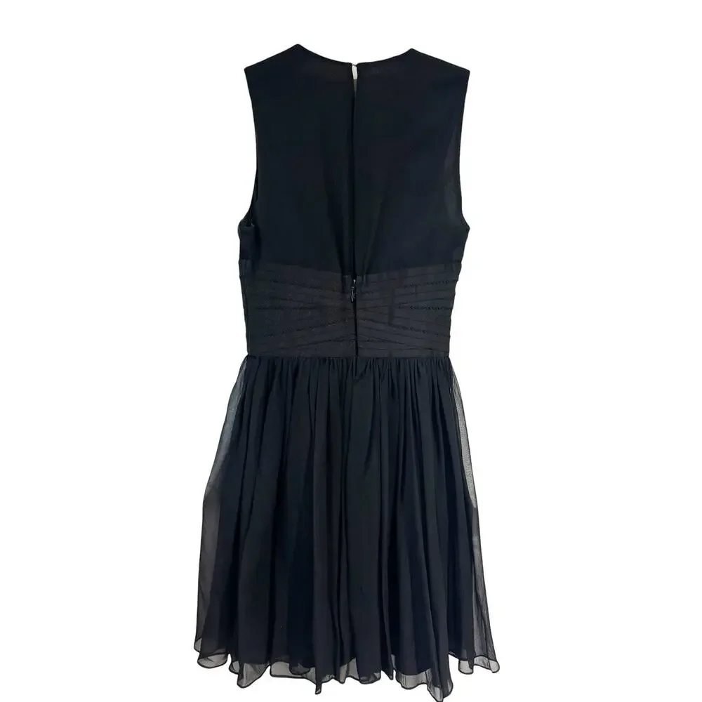 Elizabeth And James Women's Black‎ Jana Print Silk Chiffon Dress Size 6